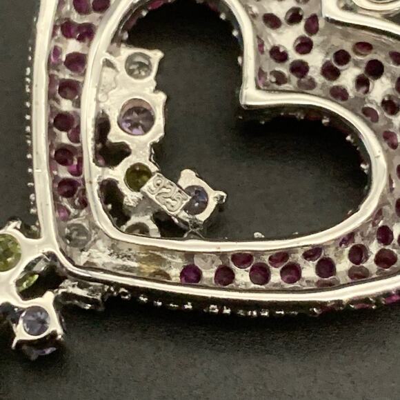 925 Sterling Silver Heart Necklace Great Valentine’s Day Gift - Picture 4 of 11